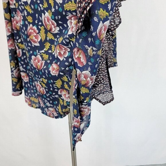 Umgee Sheer Mixed Print Bell Sleeve Boho Kimono Duster Coverup Size Small Medium - Picture 4 of 12